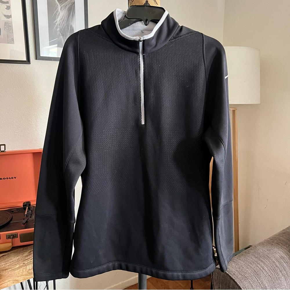 Nike Golf Tour Performance Therma-Fit Men's 1/4 Zip Pullover,Size M- Black/Gray